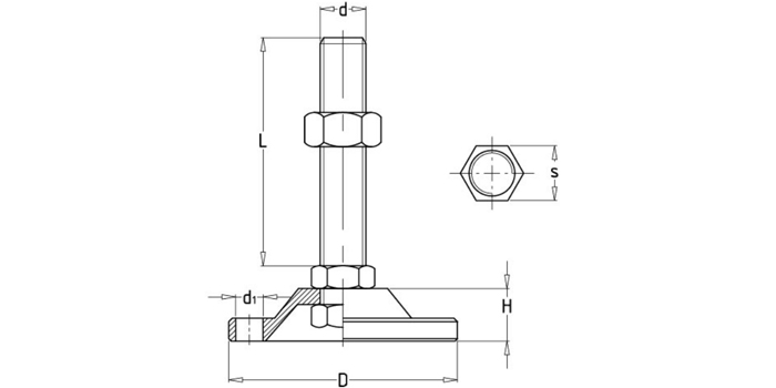 不銹鋼固定調節支撐腳