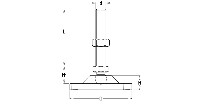 碳鋼萬向調節支撐腳