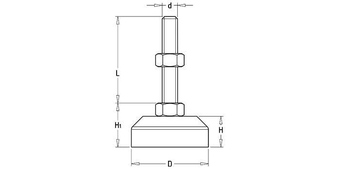橡膠固定調節支撐腳